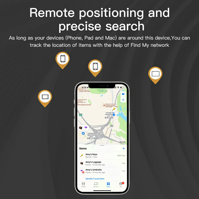 Bluetooth GPS トラッカー エアタグ交換用 Apple Find My を介してカードウォレットバイクキーファインダー iPhone タグアンチロス