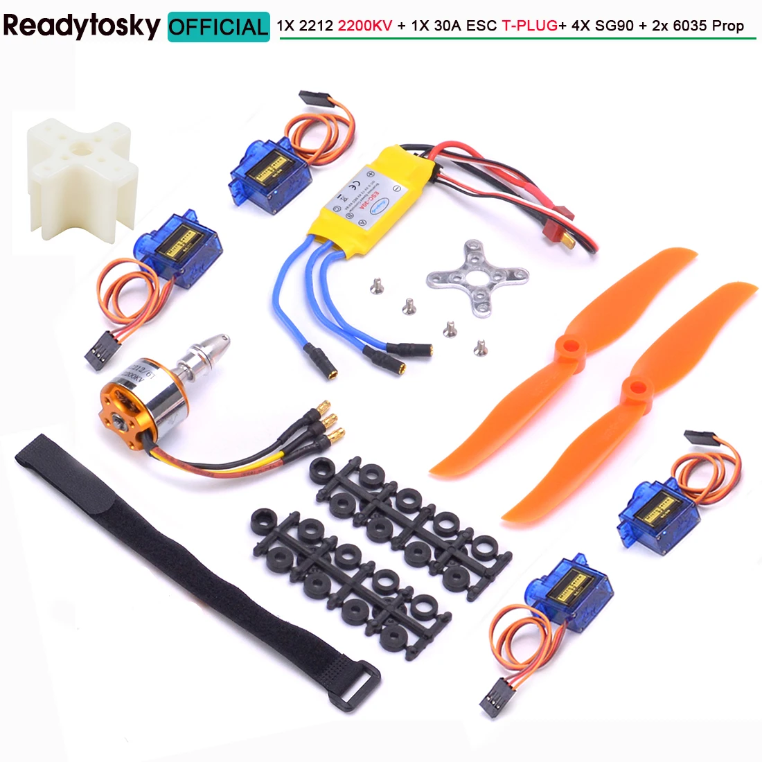 A2212 2212 1400KV 2200KV มอเตอร์ไร้แปรง 30A ESC SG90 9G Micro Servo 6 นิ้ว/8 นิ้วใบพัดสําหรับ RC FIXED Wing เครื่องบินเฮลิคอปเตอร์