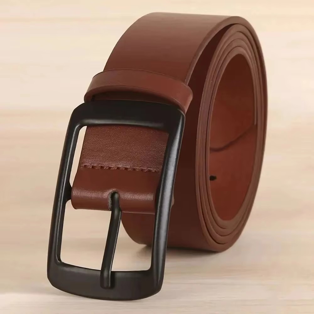 1 pz cintura da uomo classica moda cintura in pelle PU fascia alta autentica moda fibbia in metallo cintura da donna abbinata con cintura jeans unisex