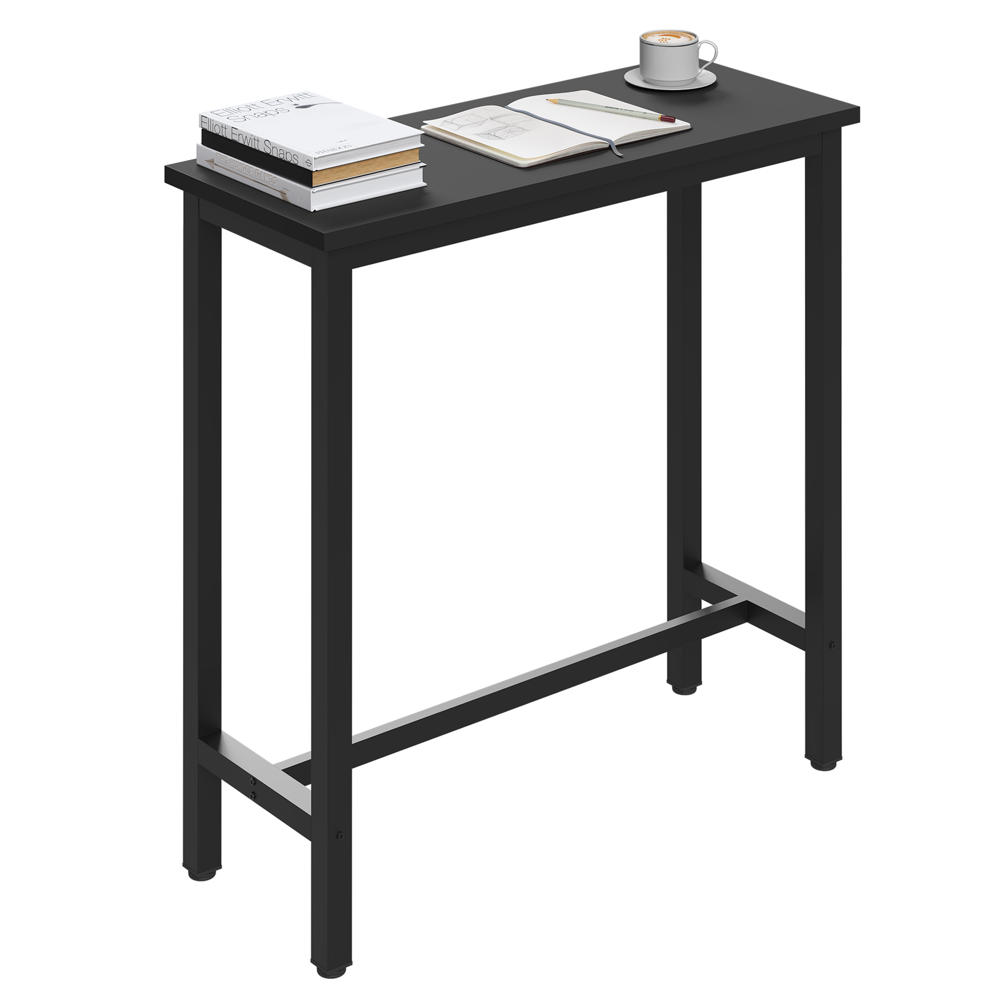Mesa de Bar WOLTU, mesa de comedor para el hogar, tienda de té de la leche, mesa alta de pared, marco de Metal, mesa de centro de cocina Rectangular para Bar, Bistro