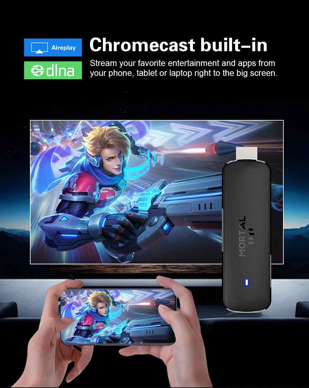 Global Version Android14 TV Stick Home Theater Allwinner H313 Mortal Q8 Support 4K@60fps Wifi6 Bluetooth Voice Remote Live TV