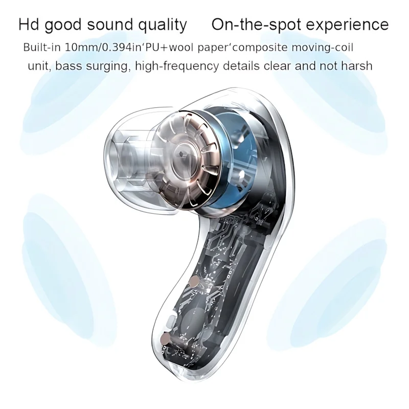 Auricolari Bluetooth T8 PRO Tws trasparenti con display digitale a LED Auricolare in-ear wireless per cuffie Xiaomi Huawei iPhone