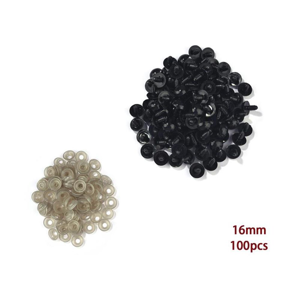 100 szt. 10mm akcesoria dla lalek czarny plusz oczy ochronne Amigurumi do zabawek 6mm 8mm 12mm DIY zabawna zabawka oczy zwierząt