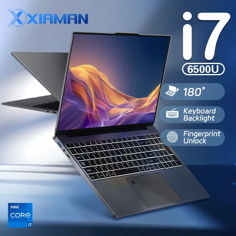 Computadora portátil para juegos de 15,6 pulgadas Intel Core i7 6500U Windows 11 Pro 16GB DDR4 512GB 1TB SSD portátil Notebook PC Gamer portátiles
