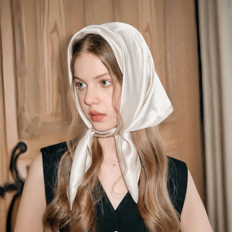 2024 роскошный бренд 21 цвет однотонный шейный платок шаль Шелковый квадратный шарф для женщин 70 см волосы руки запястья головной платок хиджаб бандана