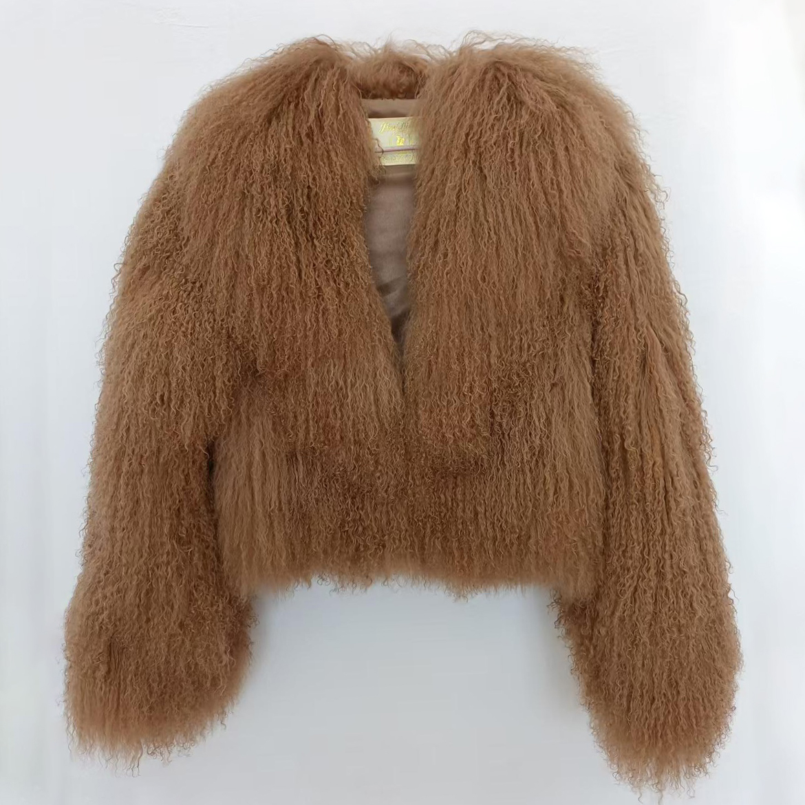 Dames Echt Mongolië Schapenbont Jas Elegant Wit Pluizig Effen Dikker Warme Lange Mouwen Jassen Winter Chic Overjas