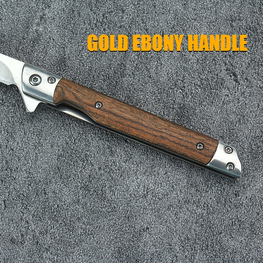 Coltello tascabile portatile Damasco Coltello da sopravvivenza Coltello pieghevole Coltello tattico esterno Coltello da campeggio di sopravvivenza Manico in legno
