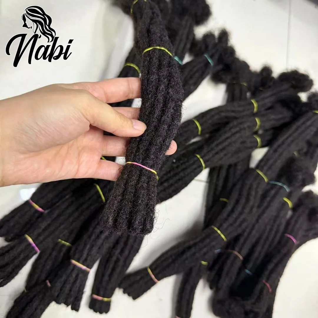 Nabi Loc Extension Echthaar 6–20 Zoll 80 Stränge Vollkopf handgefertigt 100 % Echthaar Dreadlock Extensions für Männer Frauen