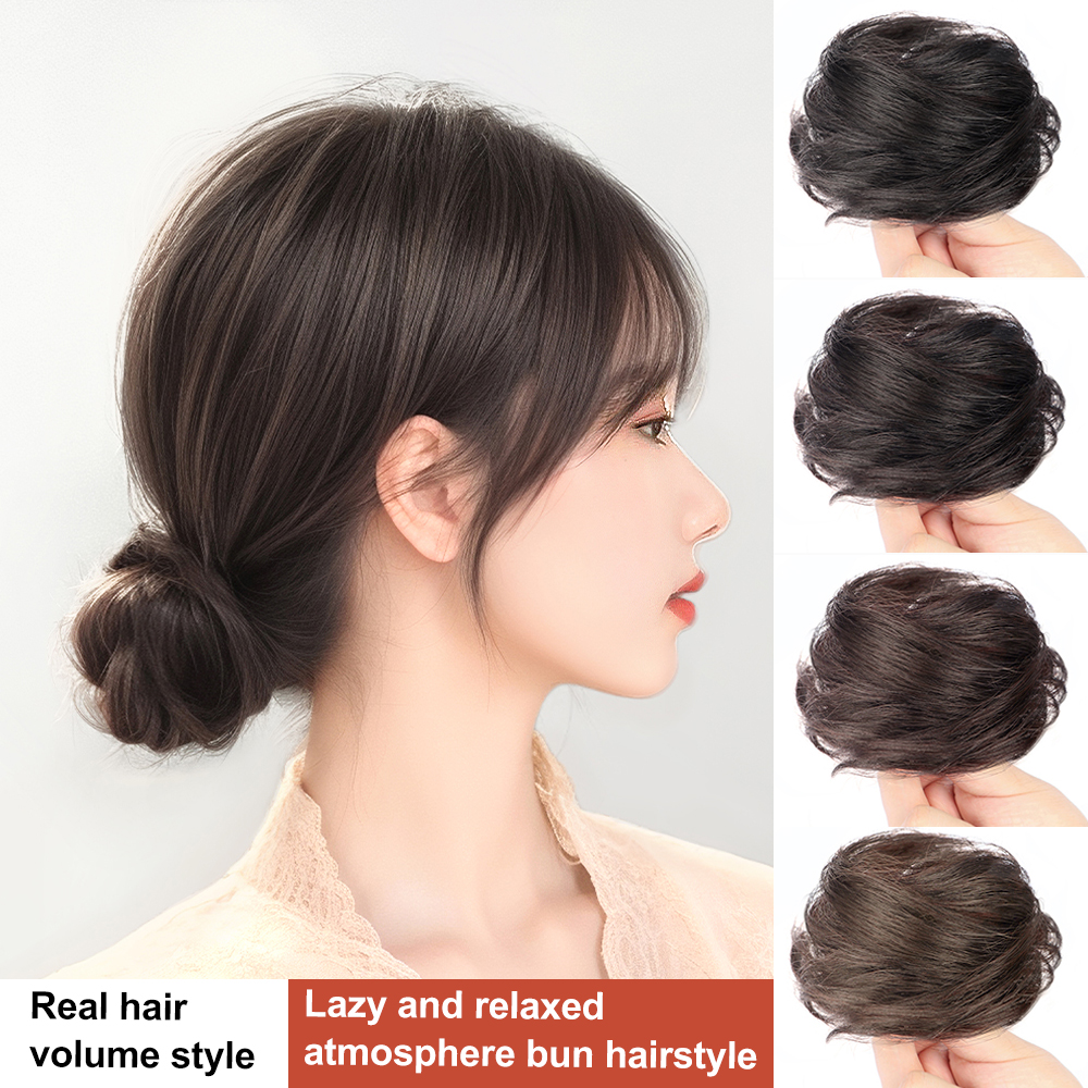 Sujo Bun Hairpieces para Mulheres, Real Bun de Cabelo Humano, Natural Updo, Chignons Despenteados, Diariamente, 100% Cabelo Humano