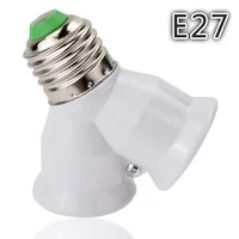 2in1 greenE27LED Base Light Lamp Bulb Socket E27 to 2-E27 Splitter Adapter HOT base