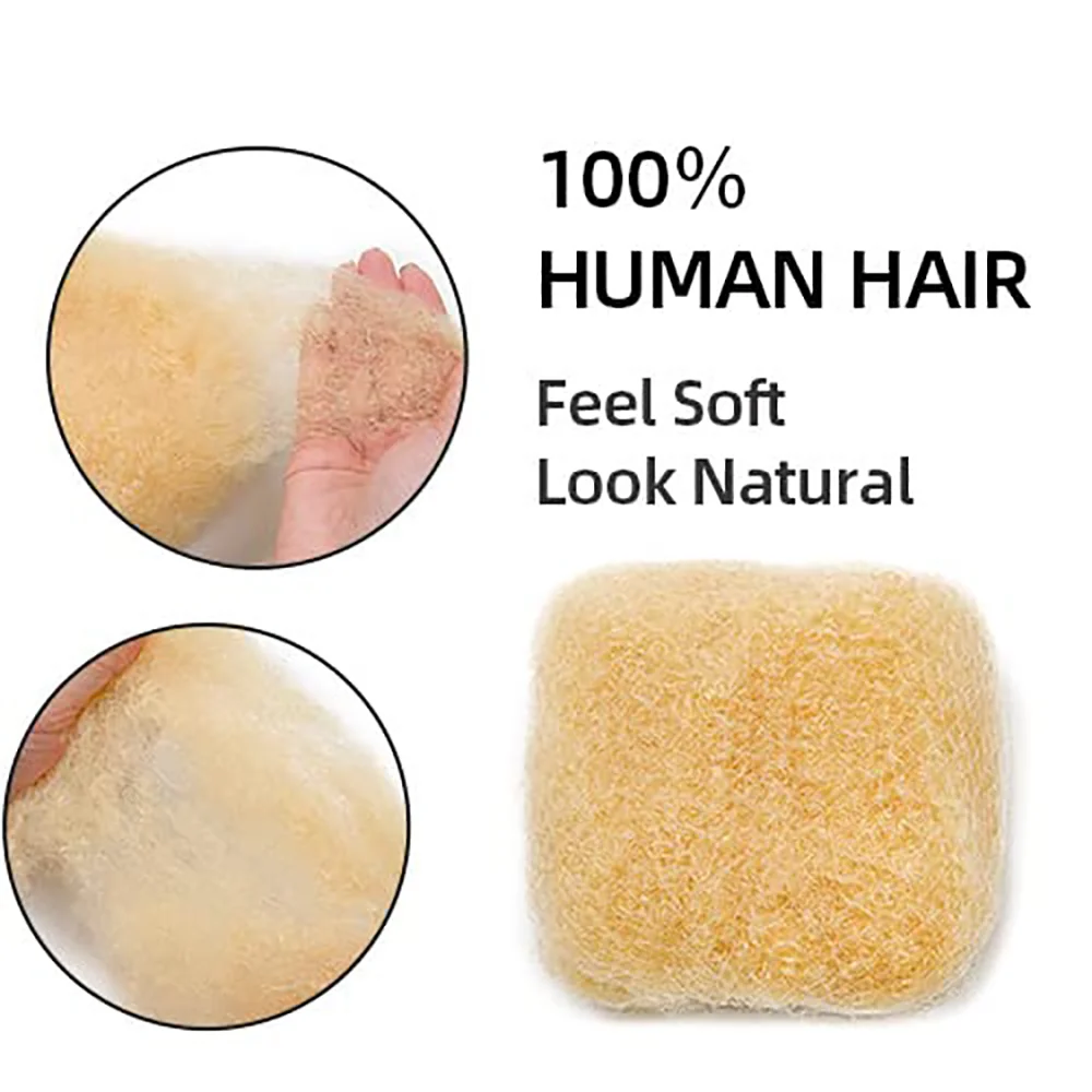 Afro Kinky Curly Bulk Echthaar für Twists Honigblond # 27 Bulk Echthaar für Dreadlock-Erweiterungen, Reparatur von Locs, Twist-Flechten