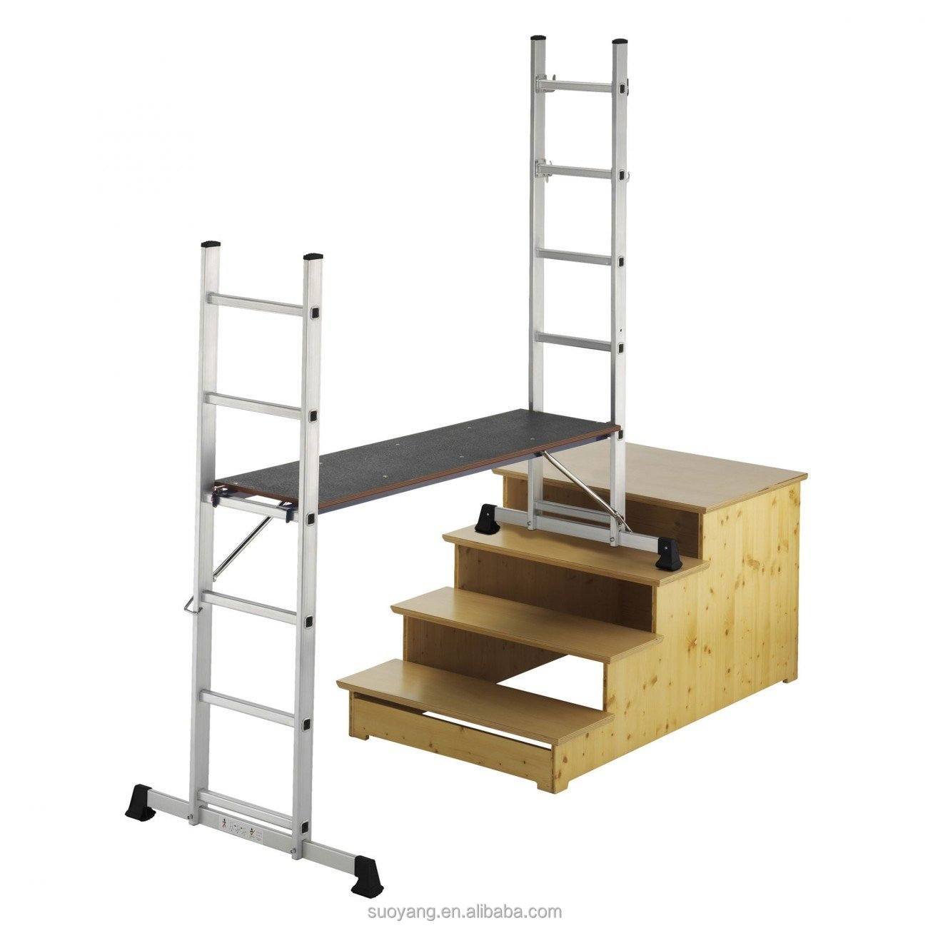 Nuevo Escalera de paso multiusos DIY, plataforma de extensión de andamio de aluminio de 5 vías