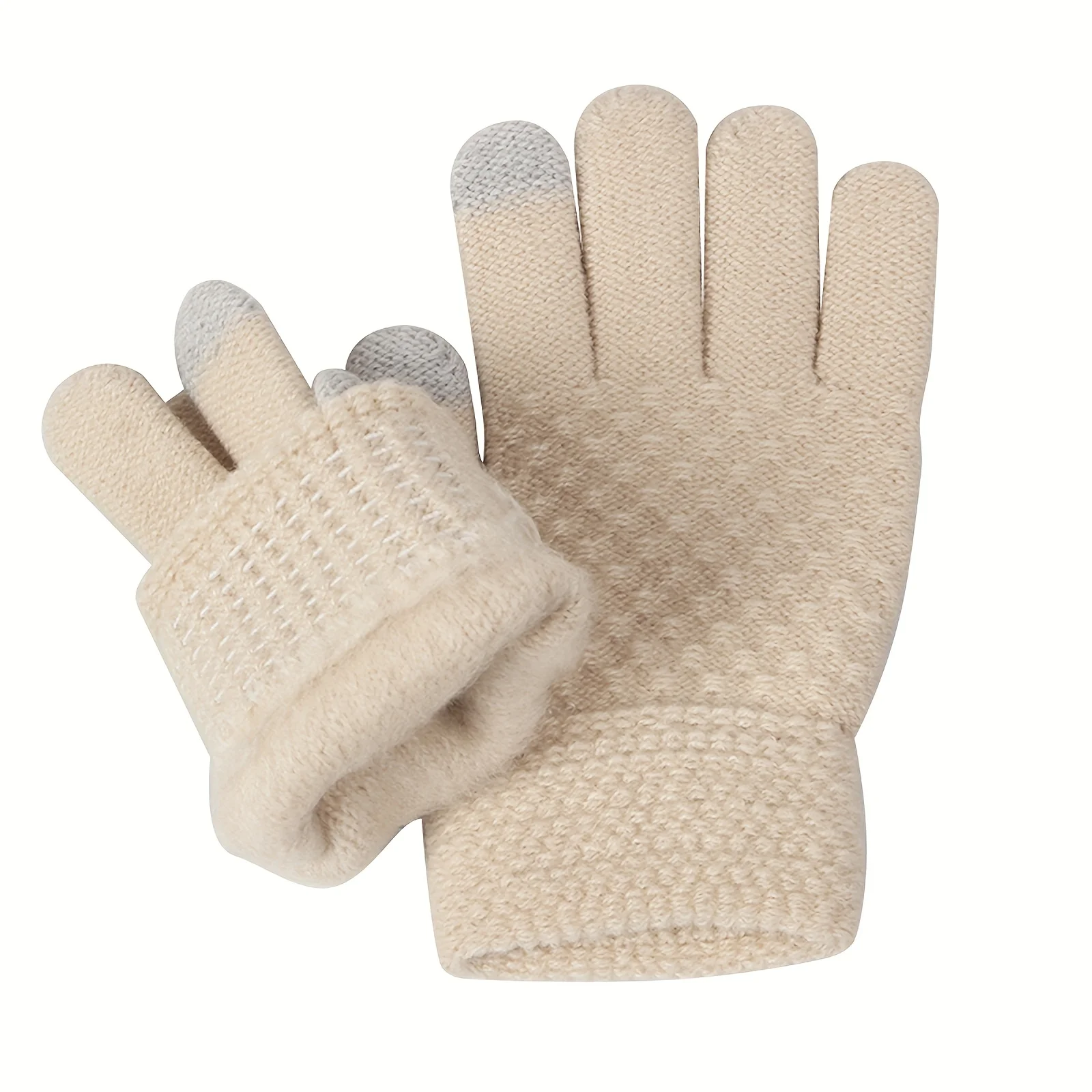 Un set di 3 cappelli, sciarpe e guanti invernali per bambini, un set caldo in tre pezzi, cappello elastico caldo lavorato a maglia tinta unita, scaldacollo e guanti per ragazzi e ragazze dai 3 ai 8 anni