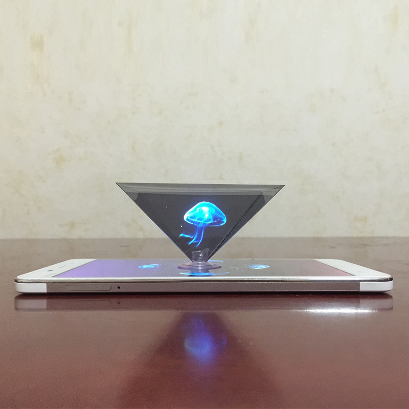 3D Hologram Pyramid Display Projector Video Stand Universal For Smart Mobile Phone