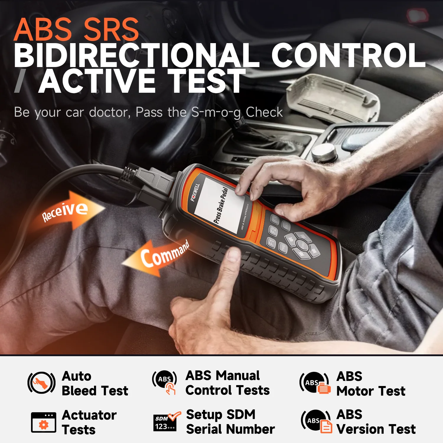 2025 FOXWELL NT 630 Plus OBD2-Scanner-Diagnosetool ABS-Blutung SRS SAS Öl-Reset OBD2-Automodeleser Bidirektionaler Scanner