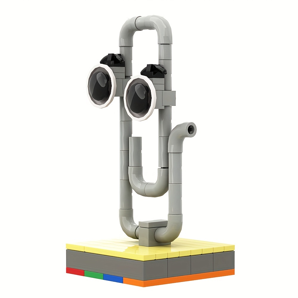 Moc Clippy 年齢発表ビルディングブロックおもちゃ、アイデア DIY モデルオーナメント、誕生日プレゼント、クリスマスギフト、ノスタルジア