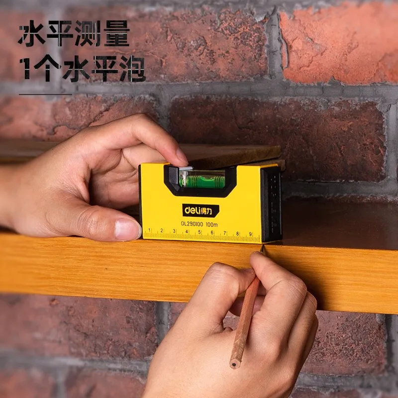 100mm Portable Magnetic Pocket Level High-precision Aluminum Structure Spirit Bubble Level Horizontal Level