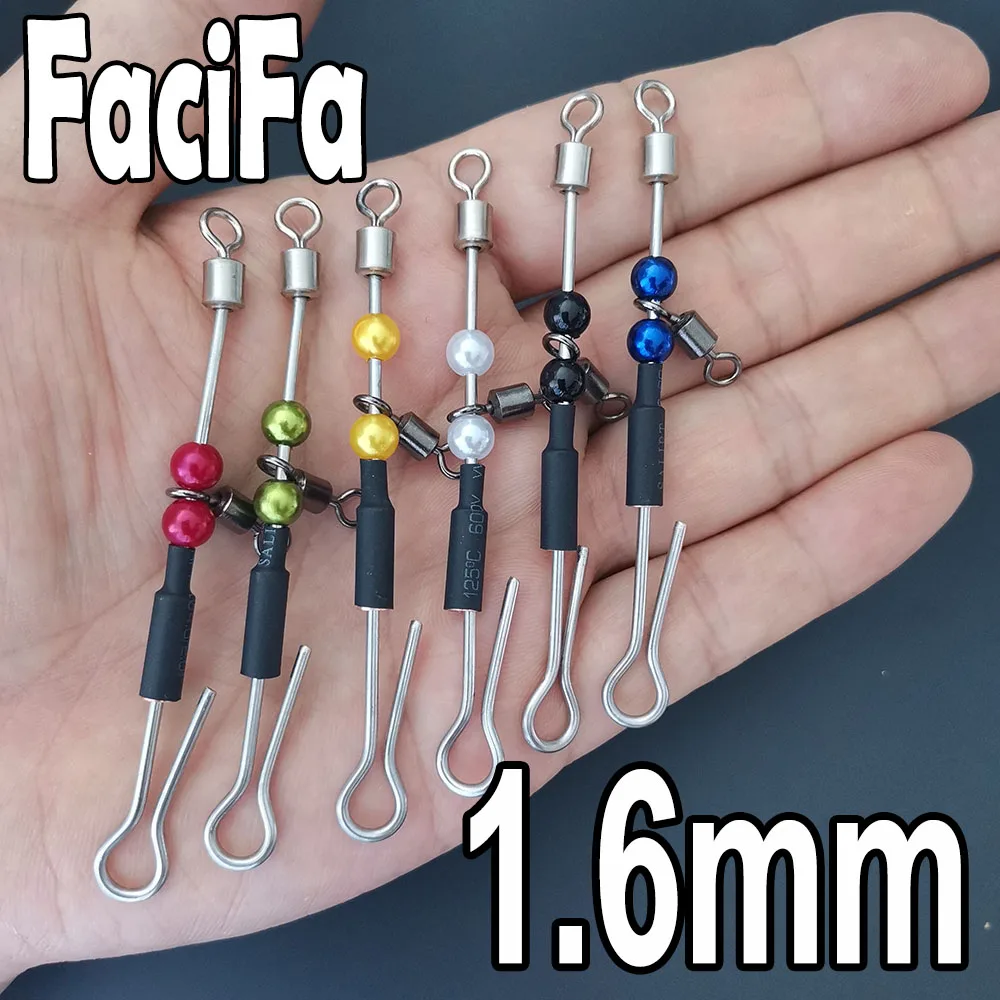 6 Pcs 베어링 회전 낚시 커넥터 빠른 후크 Urfe Para Temporales Enganches Rapidos Para la Pesca Kolay Atma Aparati
