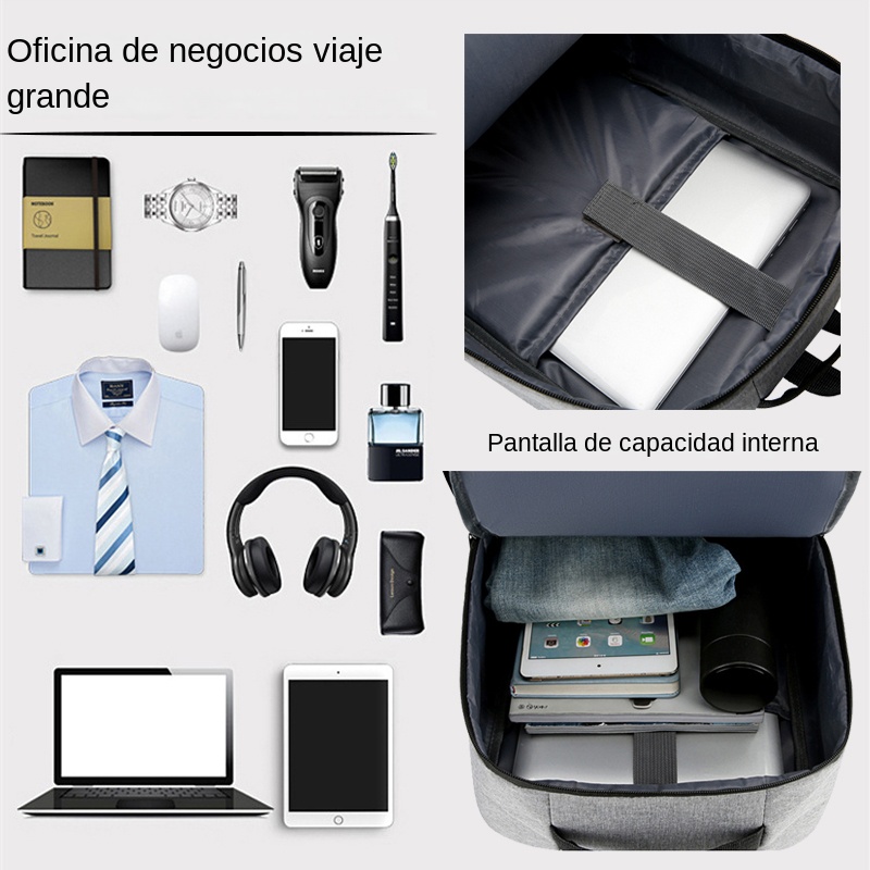 Mochila De Negocios impermeable para hombre, morral escolar con USB de 15,6 pulgadas, para ordenador portátil, de gran capacidad