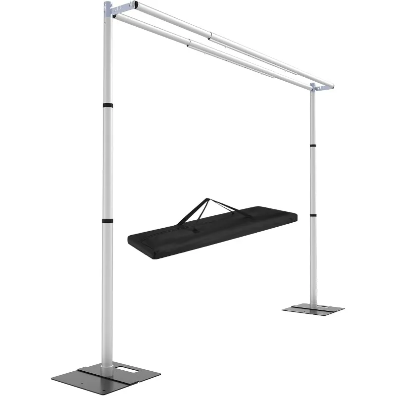 10ftx10ft Double Crossbar Pipe and Drape Backdrop Stand Kit, Heavy Duty Backdrop Stand, Adjustable Metal Background