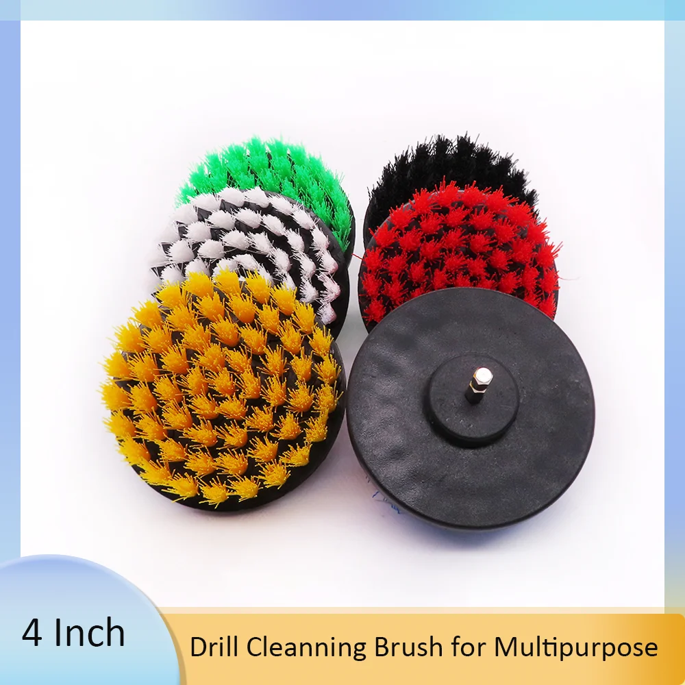 Accesorio de cepillo de limpieza de 4 pulgadas, cepillo eléctrico de nailon para limpiar alfombras de baño, herramientas de pulido de cuero y tapicería de coche, 1 Uds.
