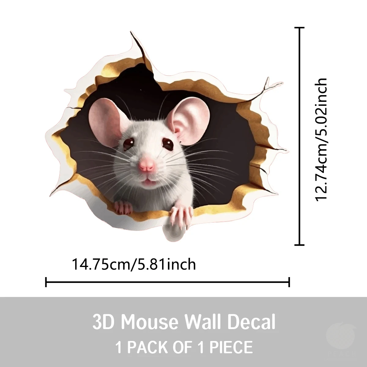 1PC 3D ผลส่วนบุคคลแผ่นสติกเกอร์อ่านเมาส์สีขาวดอกไม้สาขาแผ่นสัตว์น่ารักสุ่มสติกเกอร์ตกแต่งบ้าน