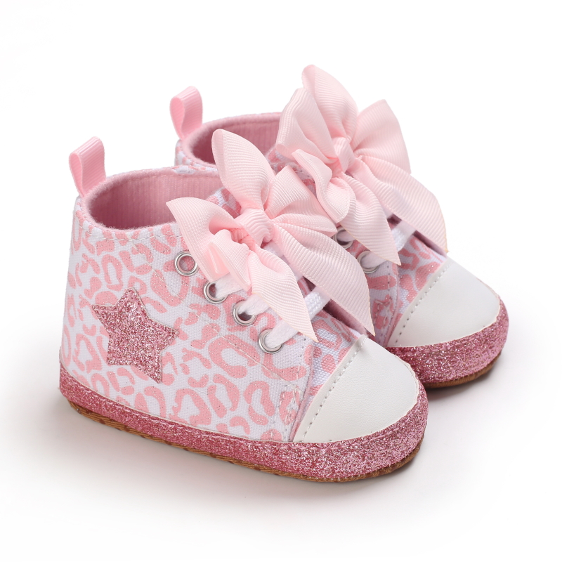 Chaussures de princesse roses pour bébés de 0 à 1 an, baskets à semelle souple, antidérapantes, pour les premiers pas, pour baptême