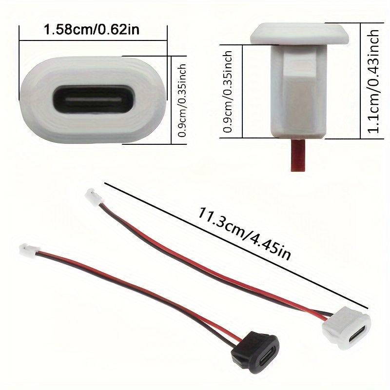 5PCS USB 2.0 Direct Pressure Welded Wire Type Mother Lamp Toy Charging Port Table Lamp Precision Instrument Charging Port