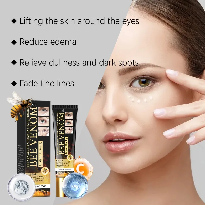 Bee Venom Instant Firming Eye Skin Cream Anti Aging Remover Dark Circle Bag Lasting Moisturizing Delicate Texture Eyes Cream