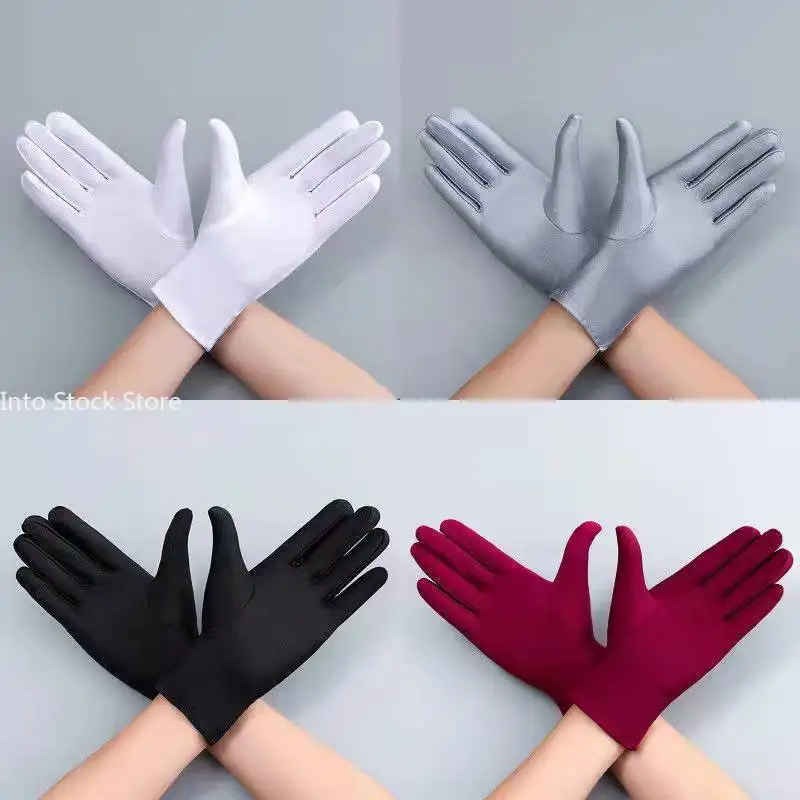 ฤดูใบไม้ร่วงฤดูร้อนถุงมือผ้าไหมน้ําแข็งบางฤดูใบไม้ผลิขี่จักรยานขับรถสีดําสีขาวถุงมือการฝึกอบรมป้องกันแสงแดด Handschuhe