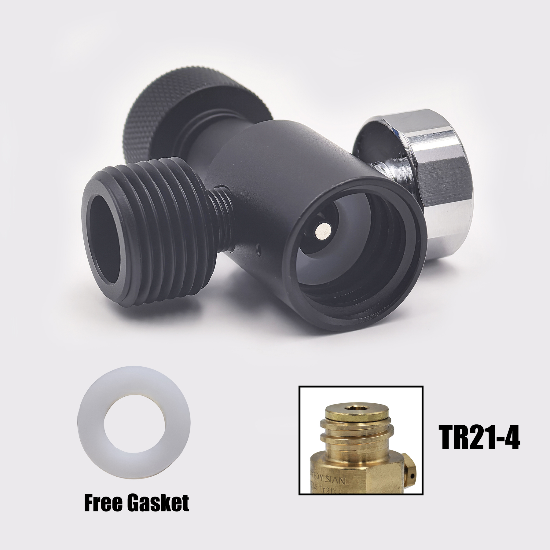 New Model Soda Water CO2 Cylinder Refill Adapter Connector Gas Regulator Tank Aquarium Homebrew Tr21-4 to W21.8-14