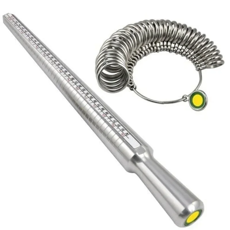 Metal Ring Sizer Measuring Tool Set Gauge Mandrel Stick Finger Tool Jewelry Making Equipments Accessories