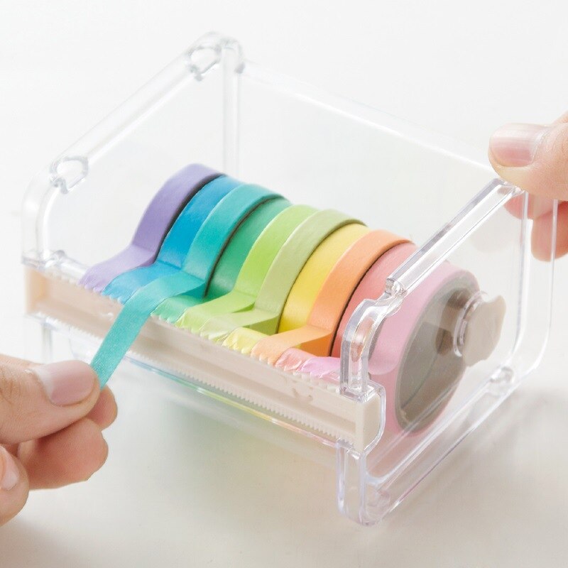 Ensemble de coupe-ruban Washi créatif, outil de ruban adhésif Transparent, distributeur de ruban adhésif, fournitures scolaires, papeterie de bureau pour étudiants