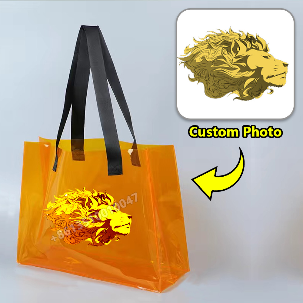 30 Stück transparente, wasserdichte Laser-Zipfeltasche, PVC-Einkaufsgeschenkhandtasche mit großer Kapazität, tragbar und anpassbares Musterlogo