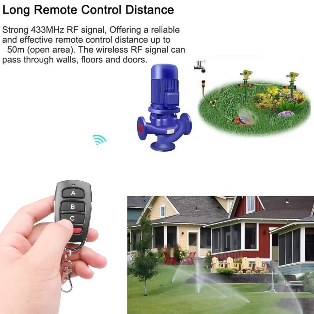 HOMEFISH 2TYPE RF Remote Control Key 433mhz Transmitter Cloning Duplicated Copy Learning Fix Code for Electric Garage Door Car