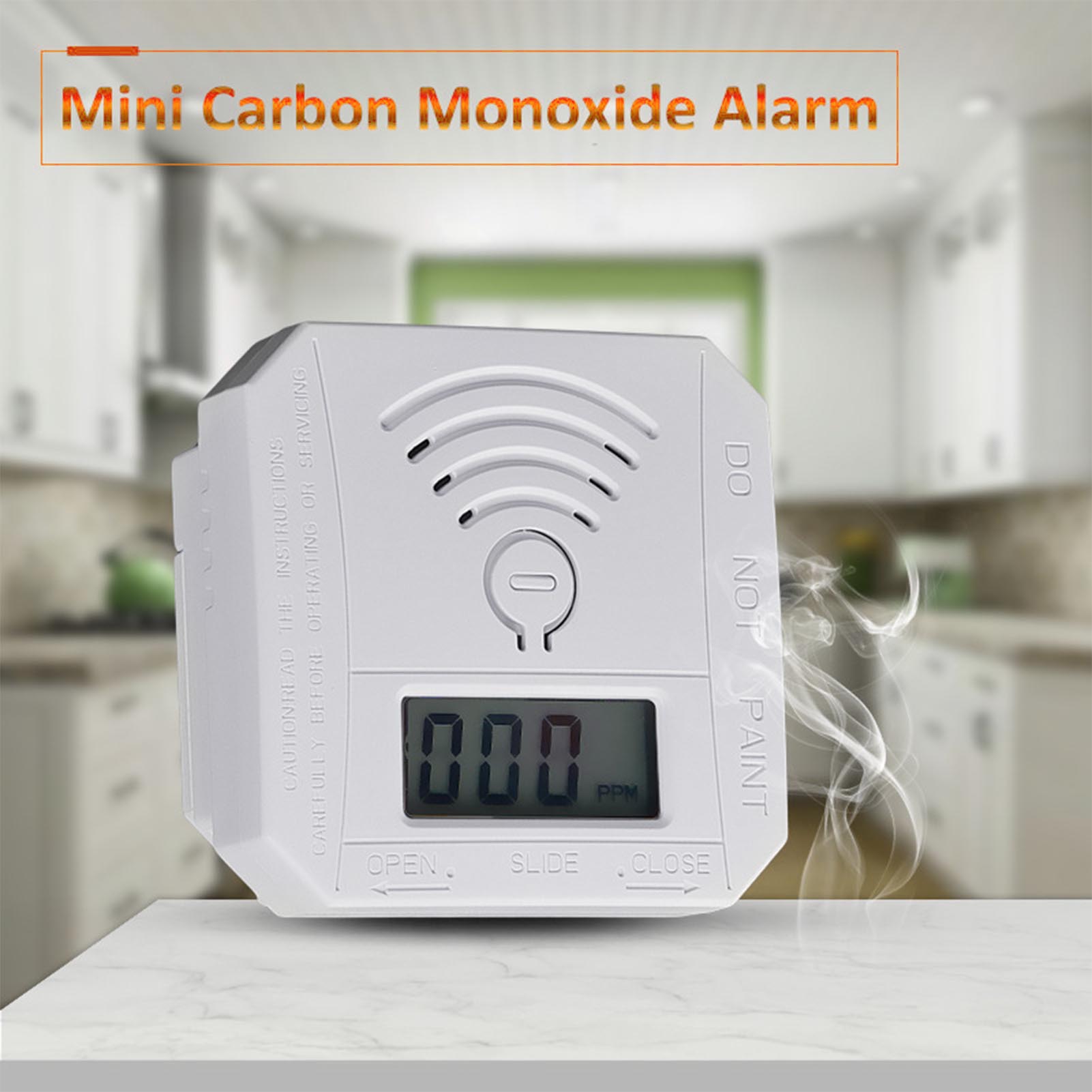 Détecteur d'alarme de monoxyde de carbone autonome, affichage numérique LED, Mini capteur de CO alimenté par batterie avec avertissement sonore pour la cuisine domestique