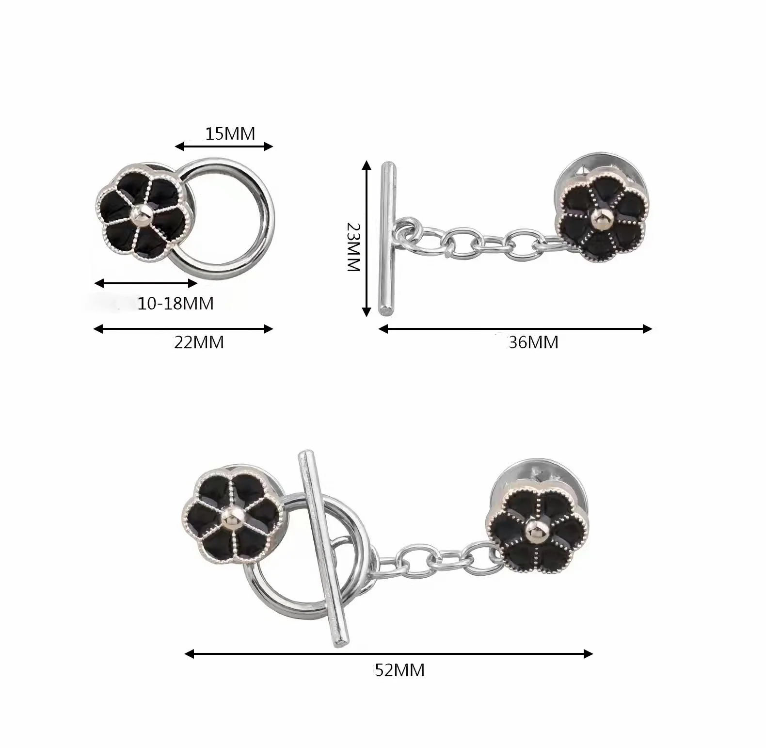 5 juegos de ropa con botones OT de Metal sin costura, botón para madre, abrigo, suéter, cárdigan, botón de broche decorativo para mujer