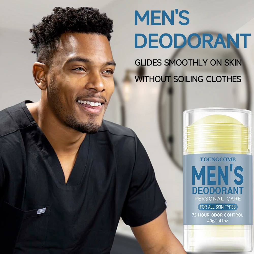 Deodorant for Men Portable Alum Stick Sweating Odor Remover Underarm Body Deodorant Stick Fast Dry Lasting Refresh 72H
