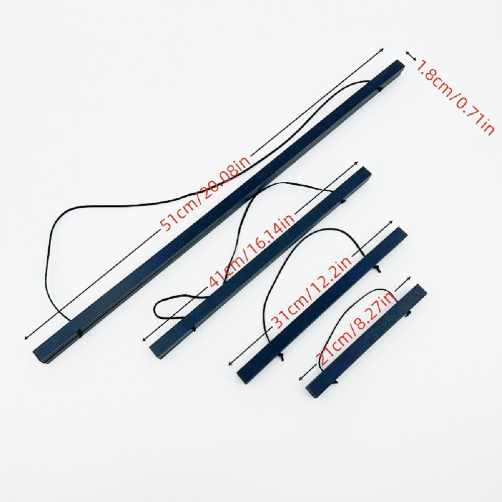 4 Colors Teak Pine Wood Magnetic Poster Hanger Scroll Painting Frame 21 31 41 51cm Black White Wood Photo Frame Canvas Frame