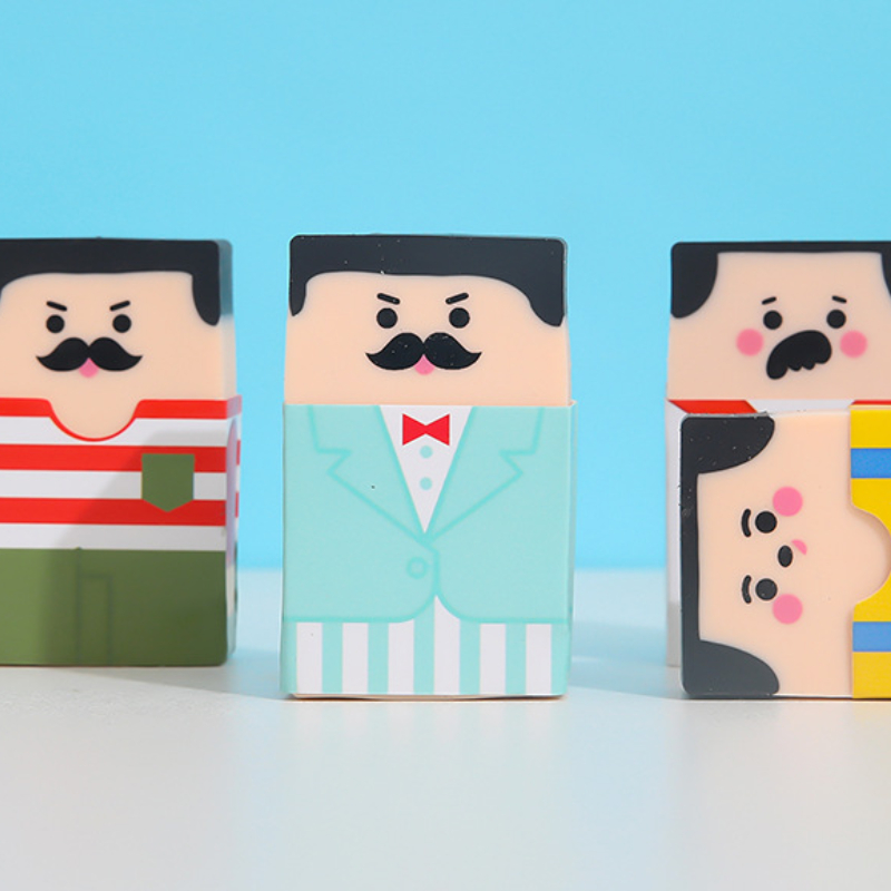 Creative Pencil Eraser Baldness Old Man Eraser Student Stationery School Office Supplies for Kids Will Slowly Go Bald As You Use