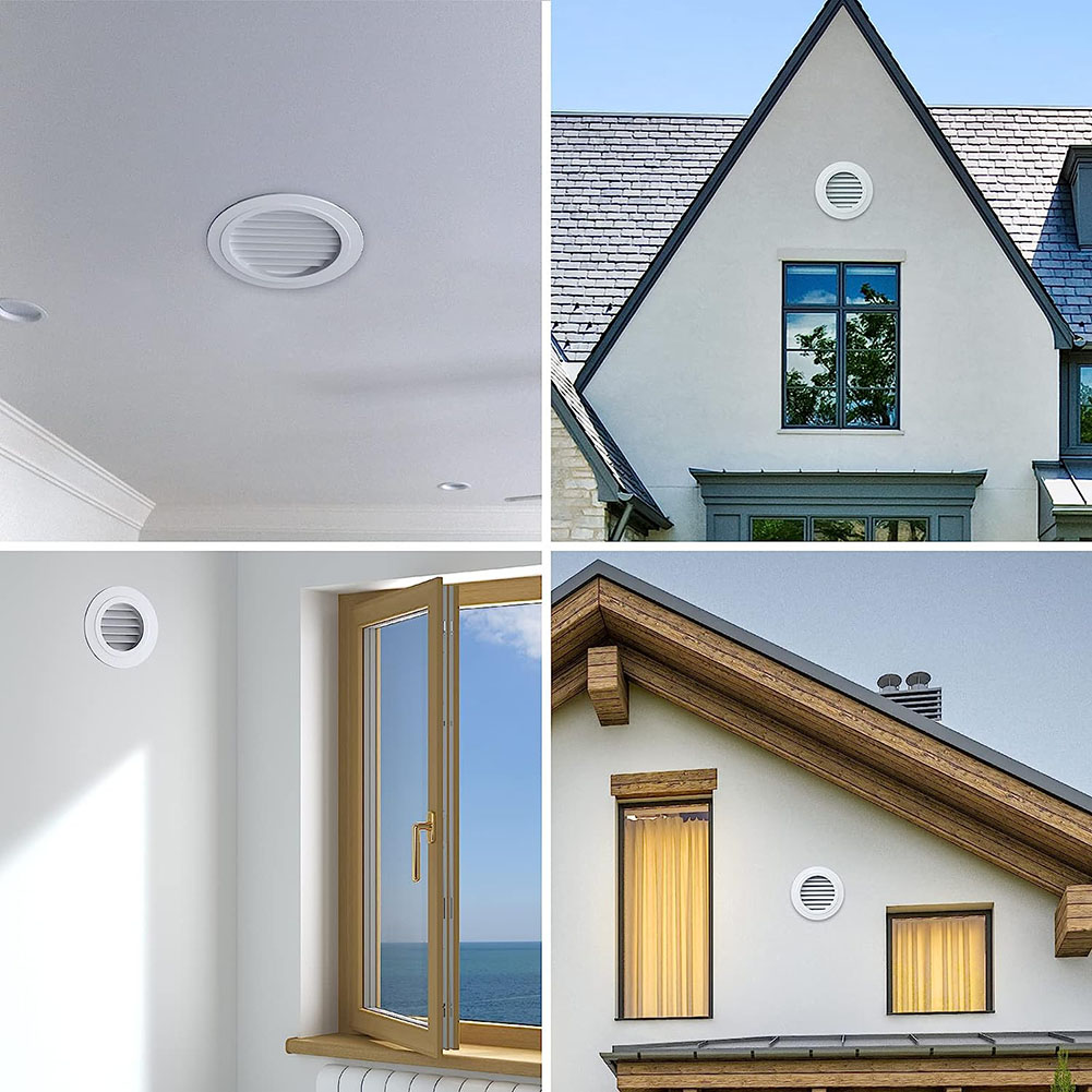 調整可能な空気換気カバーラウンドダクト天井壁穴 Abs エアベントグリルルーバーキッチンバス空気出口フレッシュシステム