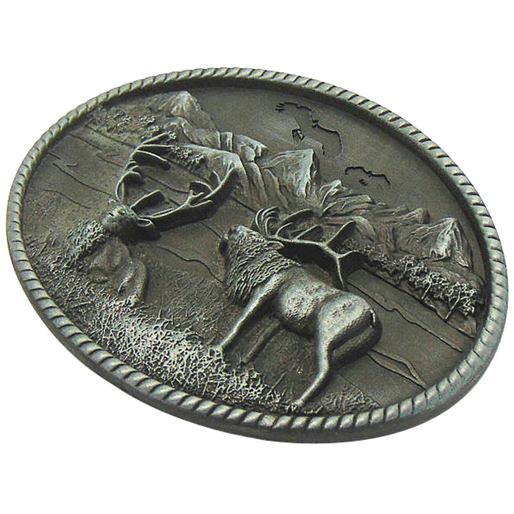 รูปไข่กวางเข็มขัดหัวเข็มขัดผู้ชาย Cowboys ตะวันตก Rodeo Elk สัตว์ยี่ห้อออกแบบโลหะ Hebilla Cinturon Hombre Dropshipping