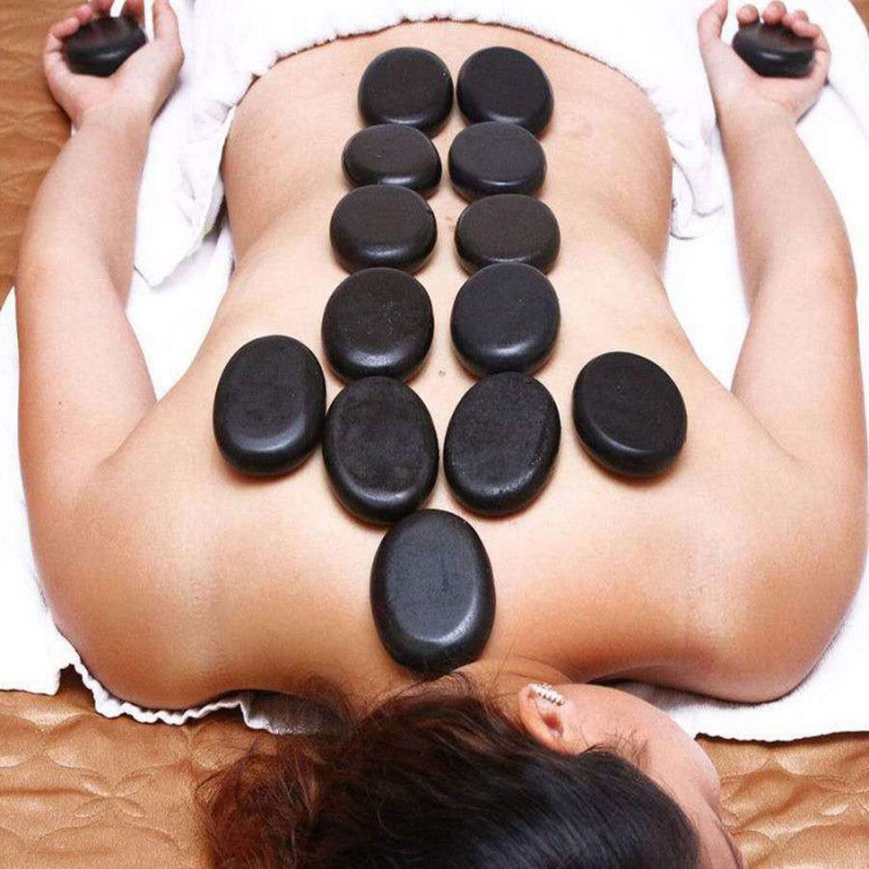 Kit de masaje profesional grande, juego de piedras de energía de Jade, basalto, rocas calientes, relajante para el hogar, salón, relajación corporal, 4 piezas