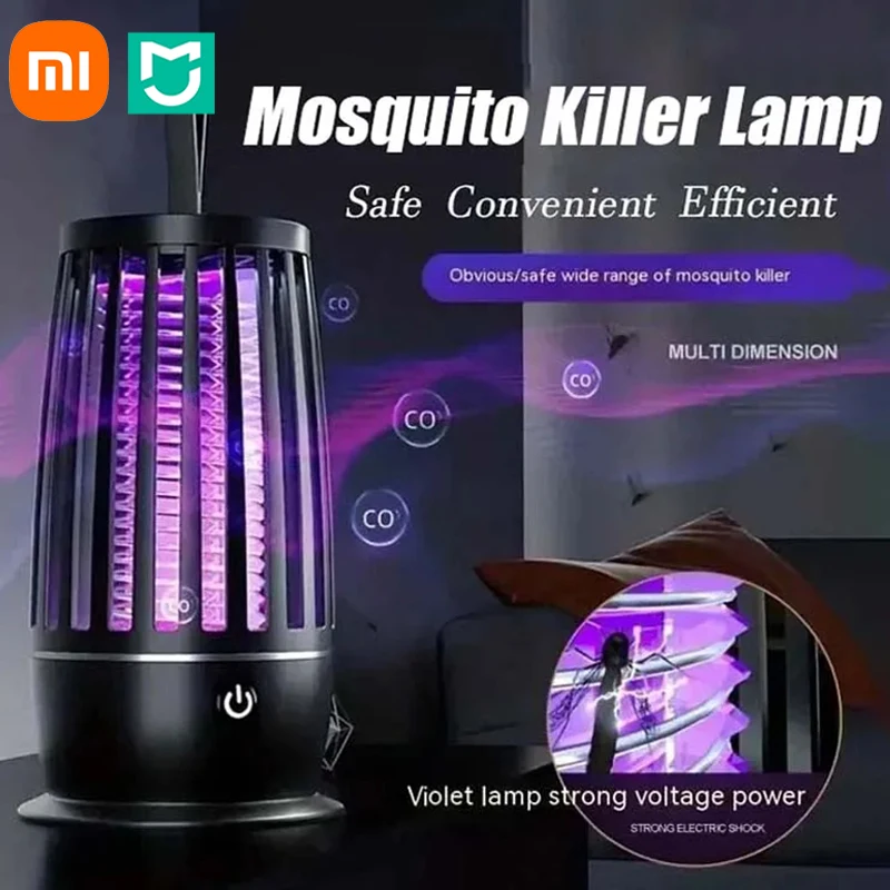 Lámpara matamosquitos portátil recargable, trampa eléctrica para moscas, Zapper, repelente de insectos, lámpara antimosquitos silenciosa para exteriores