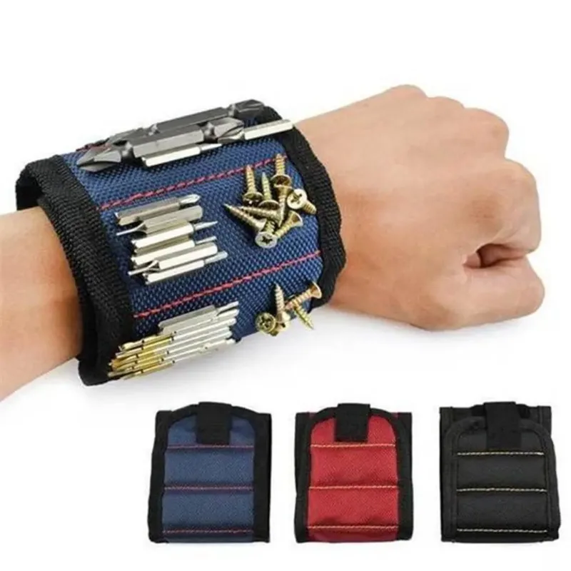 Magnetic Wristband Portable Tool Bag Magnet Electrician Wrist Tool Belt Screws Nails Drill Bits Bracelet for Repair Tool