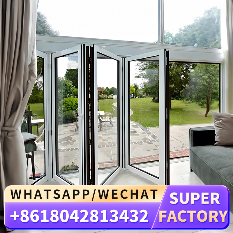 Design moderno Apartamento dobrável porta deslizante à prova de som portas dobráveis de alumínio