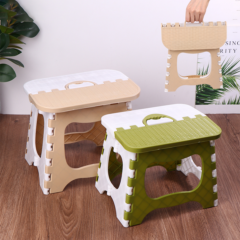 1-teiliger Mehrzweck-Handheld-Fußhocker, verdickter Fußhocker, leichter klappbarer Tritthocker, rutschfester Kunststoff, kleine Bänke für die Küche