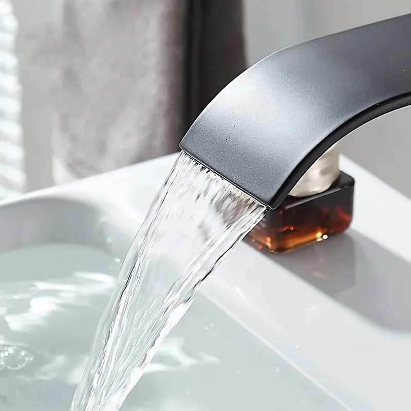 Bacia de lavagem cascata para casa, banheiro, aço inoxidável, torneira alta e baixa, preta, quente e fria, lavatório de vaso sanitário