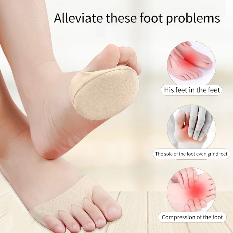 ห้านิ้วเท้า Forefoot Pads สําหรับรองเท้าส้นสูงครึ่ง Insoles Calluses Corns Foot Care ดูดซับ Shock ถุงเท้า Toe Pad Inserts