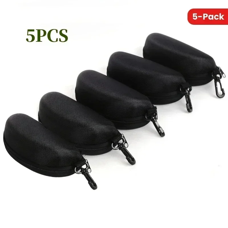 Paquete de 5/10 gafas de sol portátiles con cremallera, caja protectora para gafas, caja Oxford, paquete de viaje, estuche para gafas, accesorios con gancho